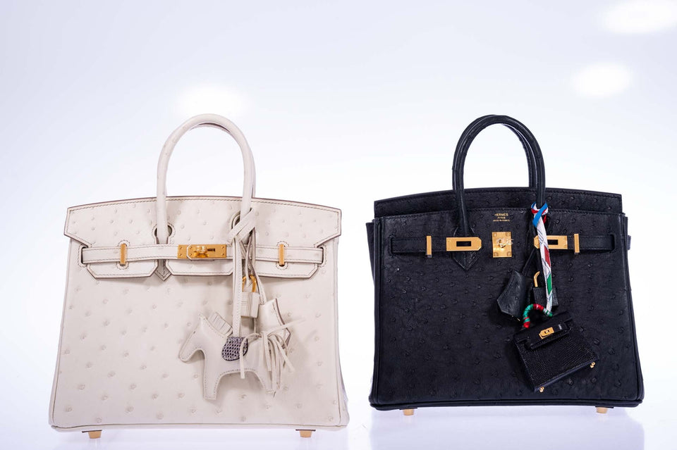 Hermes Birkin 25 Beton Ostrich Gold Hardware