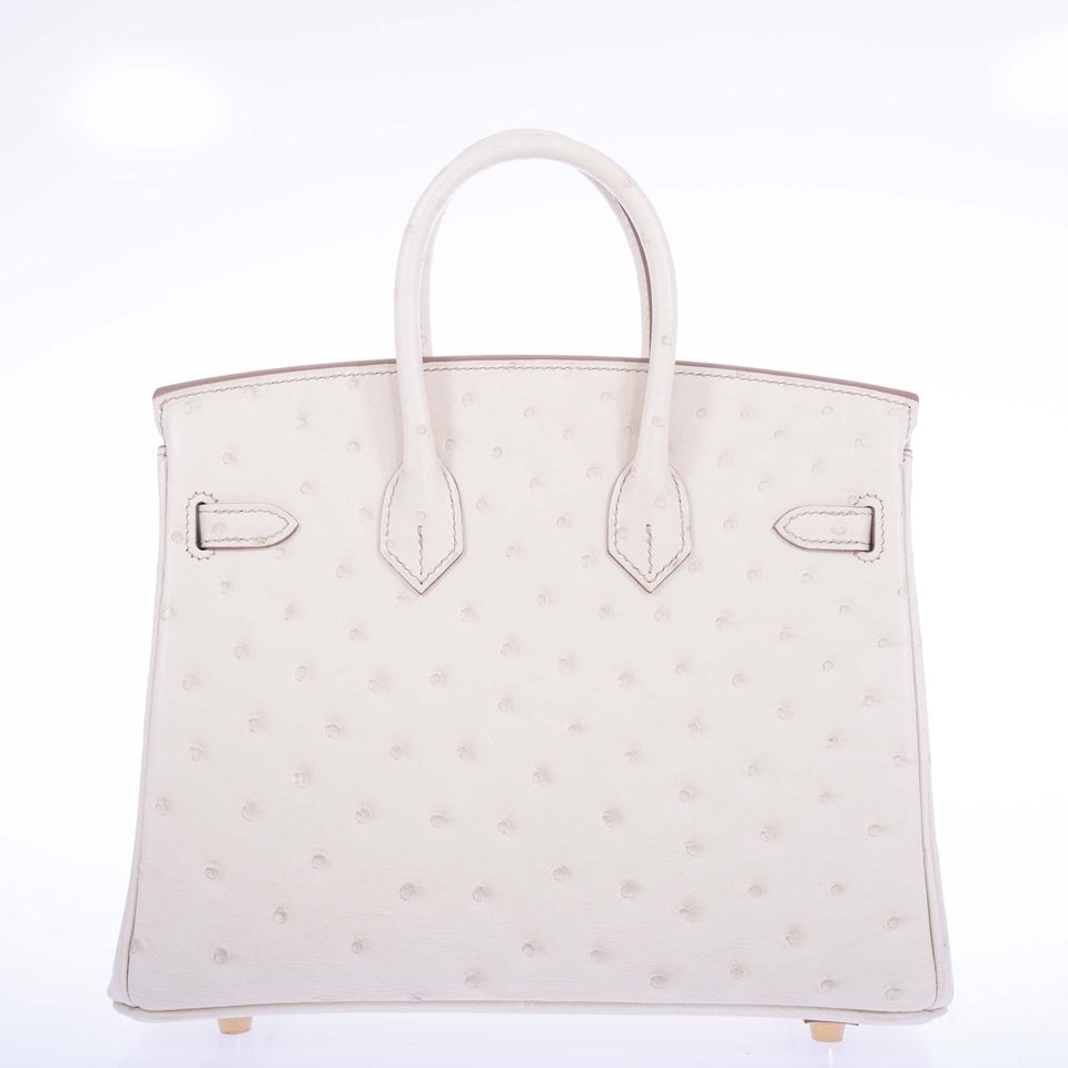 Hermes Birkin 25 Beton Ostrich Gold Hardware