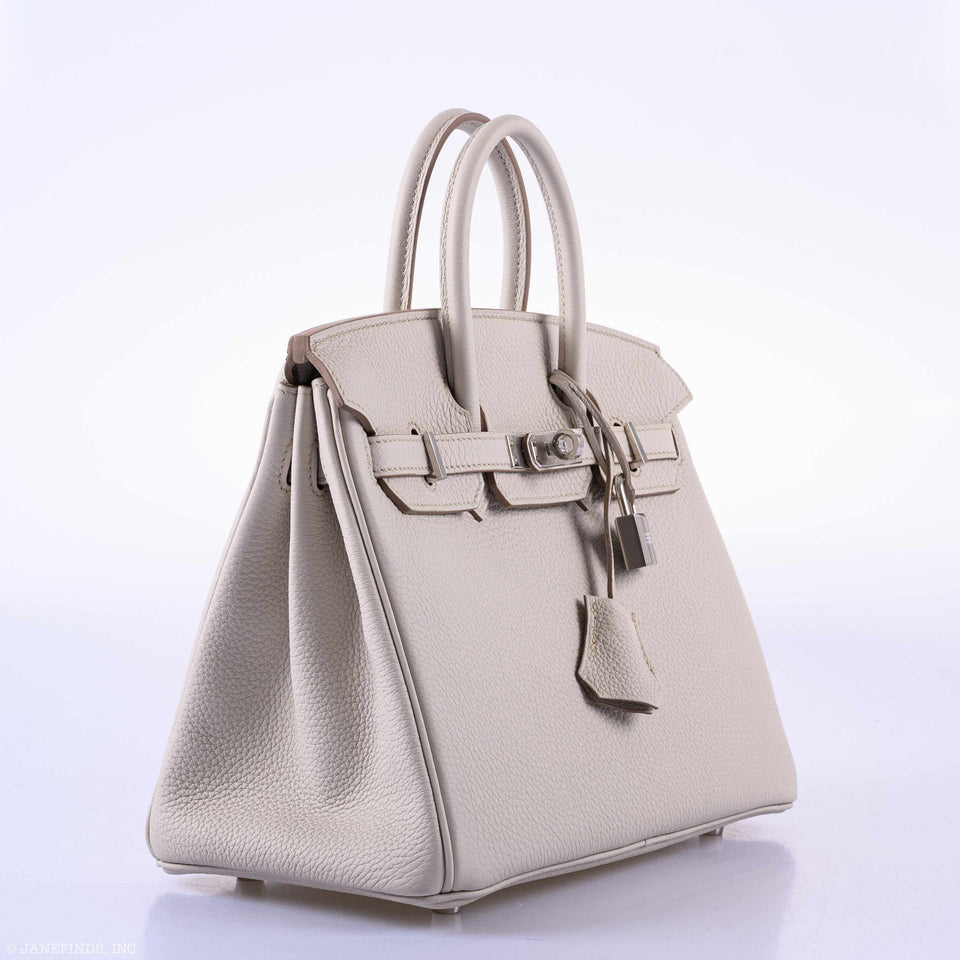 Hermes Birkin 25 Beton Togo Palladium Hardware - 2019, D
