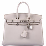 Hermes Birkin 25 Beton Togo Palladium Hardware - 2019, D