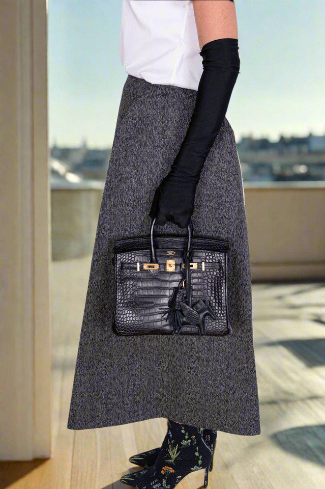 Hermes Birkin 25 Black Matte Alligator Gold Hardware