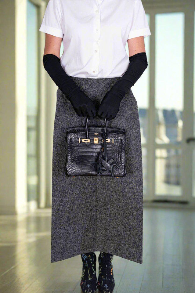 Hermes Birkin 25 Black Matte Alligator Gold Hardware