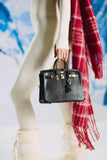 Hermes Birkin 25 Black Shiny Nilo Lizard Gold Hardware