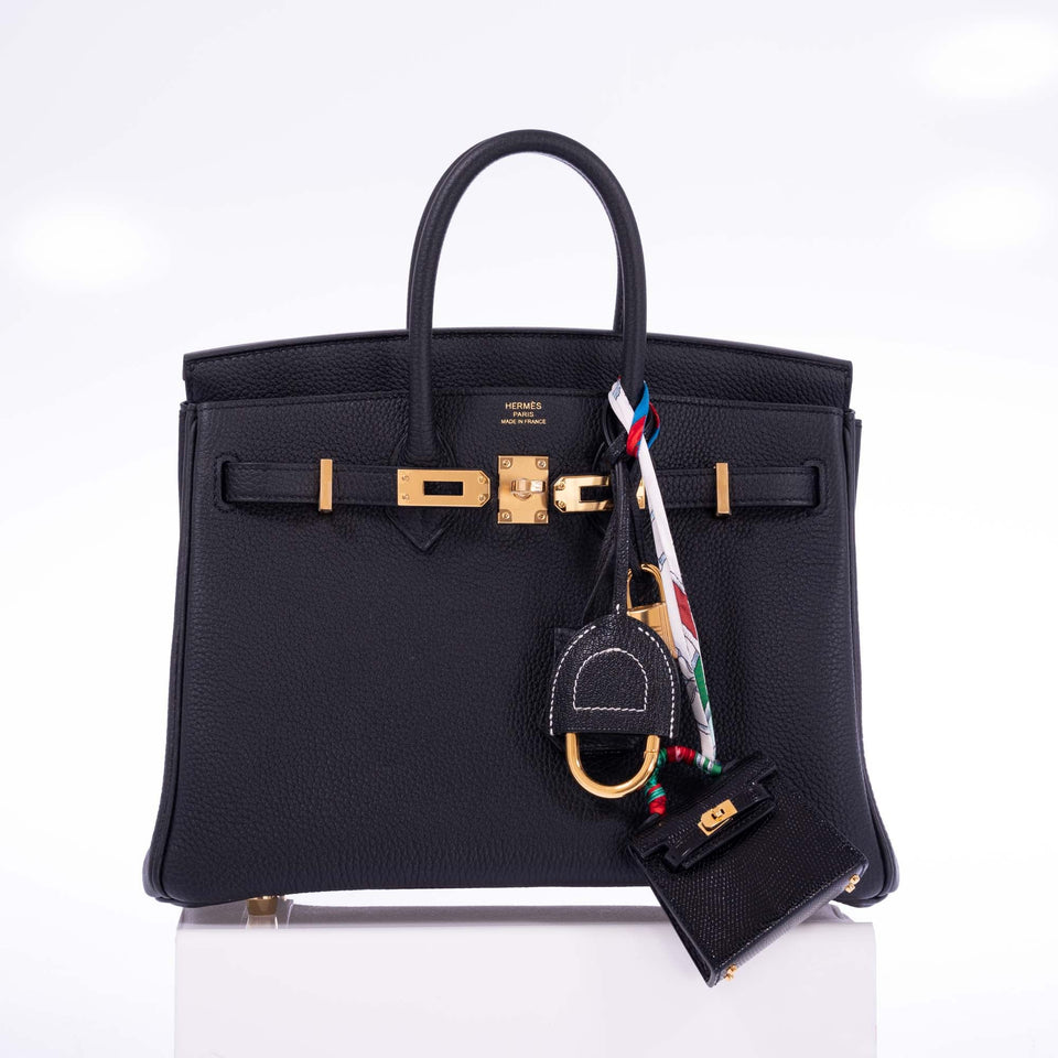 Hermes Birkin 25 Black Togo Gold Hardware