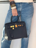 Hermes Birkin 25 Black Togo Gold Hardware