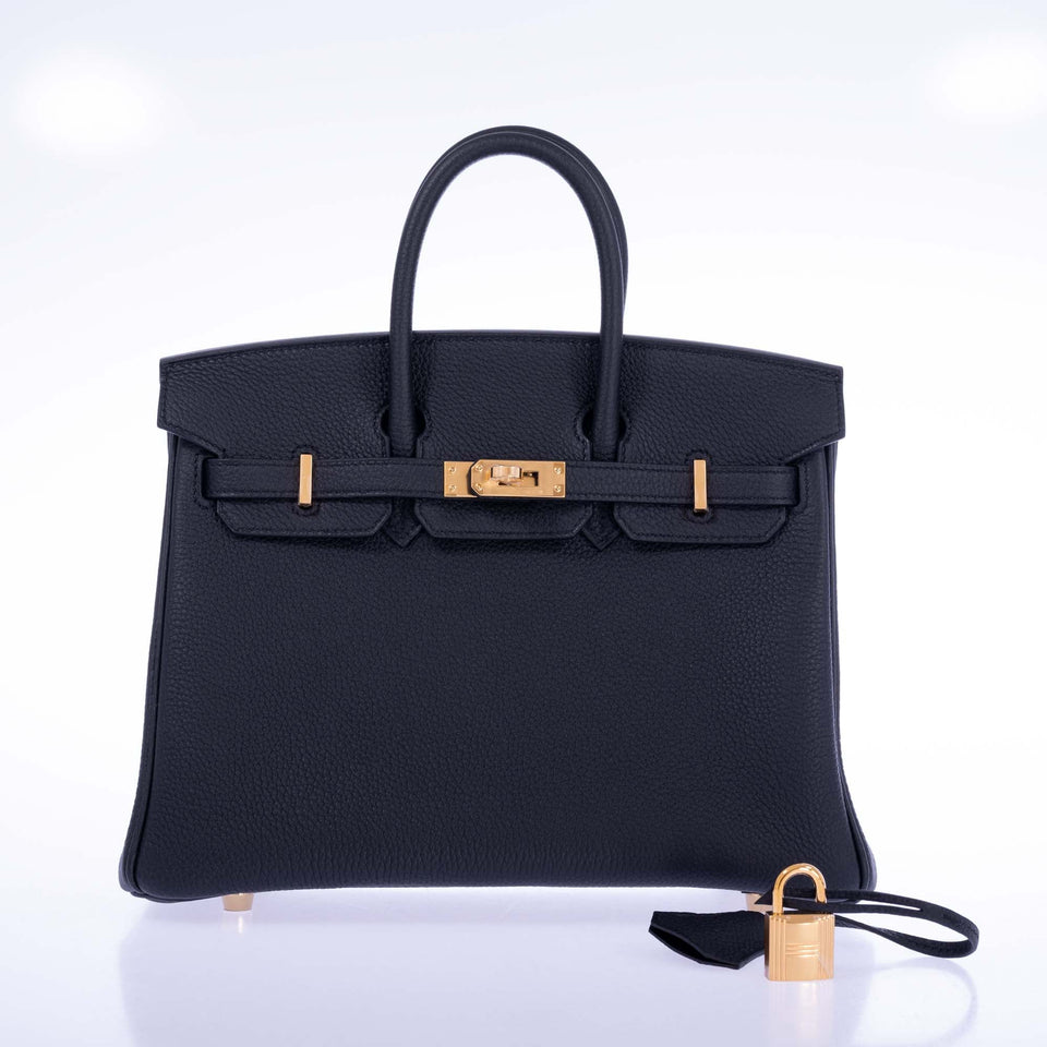 Hermes Birkin 25 Black Togo Gold Hardware