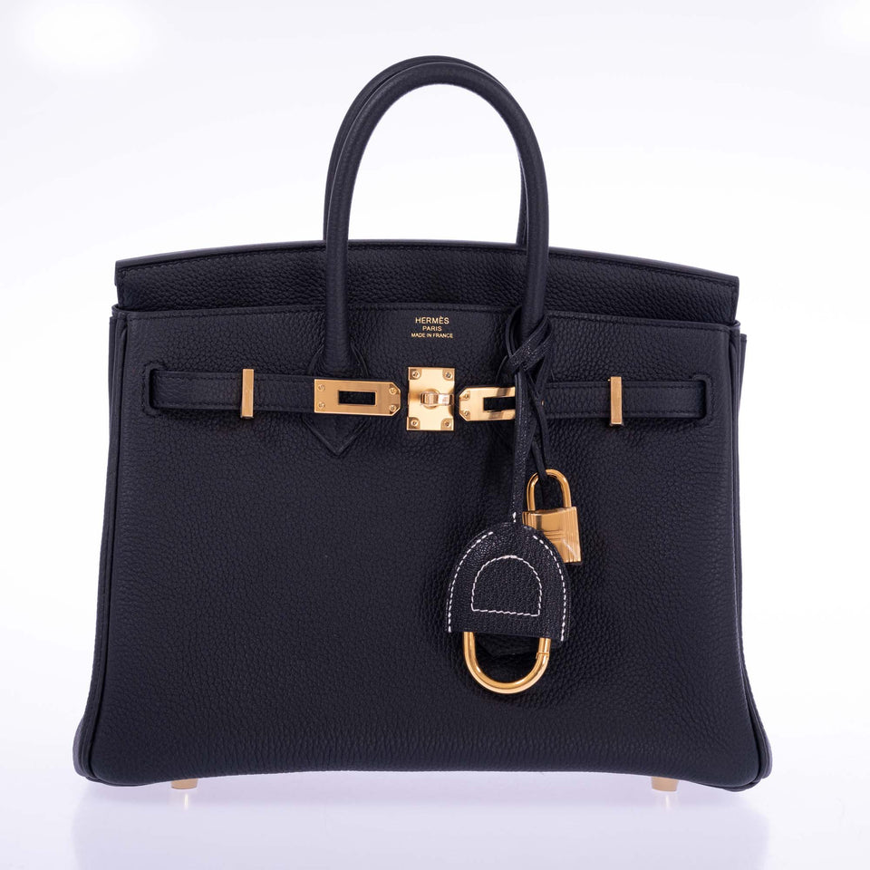 Hermes Birkin 25 Black Togo Gold Hardware