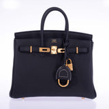 Hermes Birkin 25 Black Togo Gold Hardware
