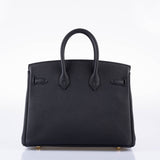 Hermes Birkin 25 Black Togo with Gold Hardware