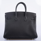 Hermes Birkin 25 Black Togo with Palladium Hardware