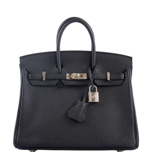 Hermes Birkin 25 Black Togo with Palladium Hardware