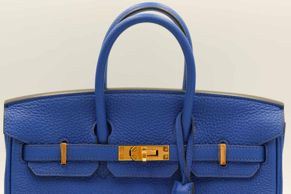 Hermes Birkin 25 Bleu Royal Clemence Gold Hardware