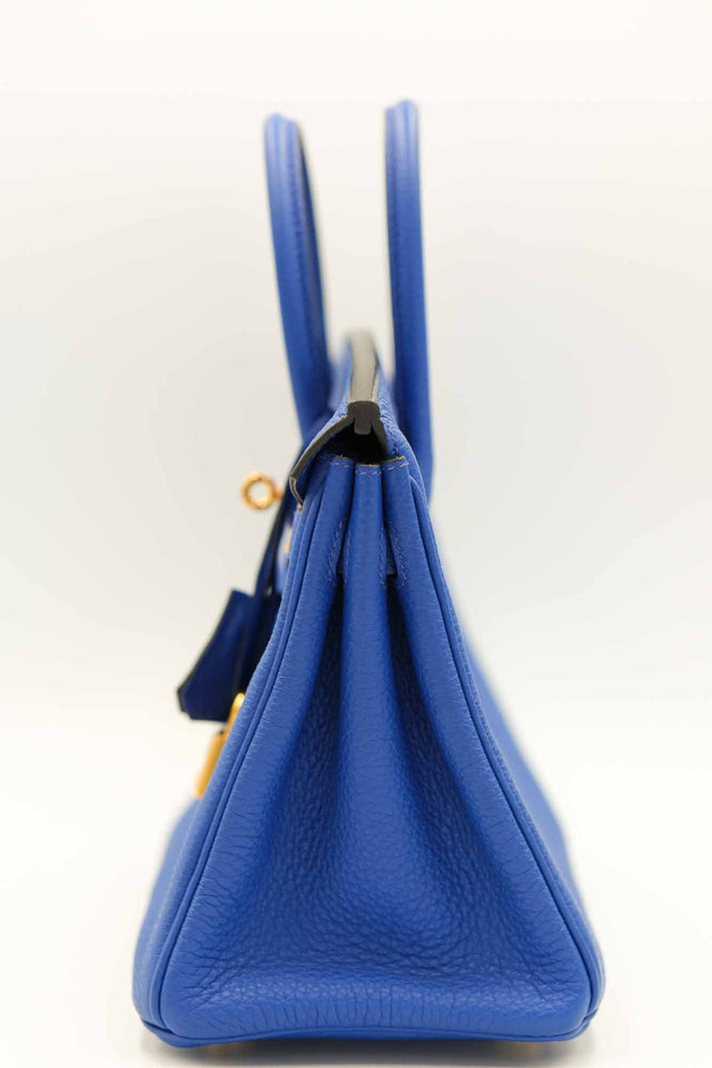 Hermes Birkin 25 Bleu Royal Clemence Gold Hardware