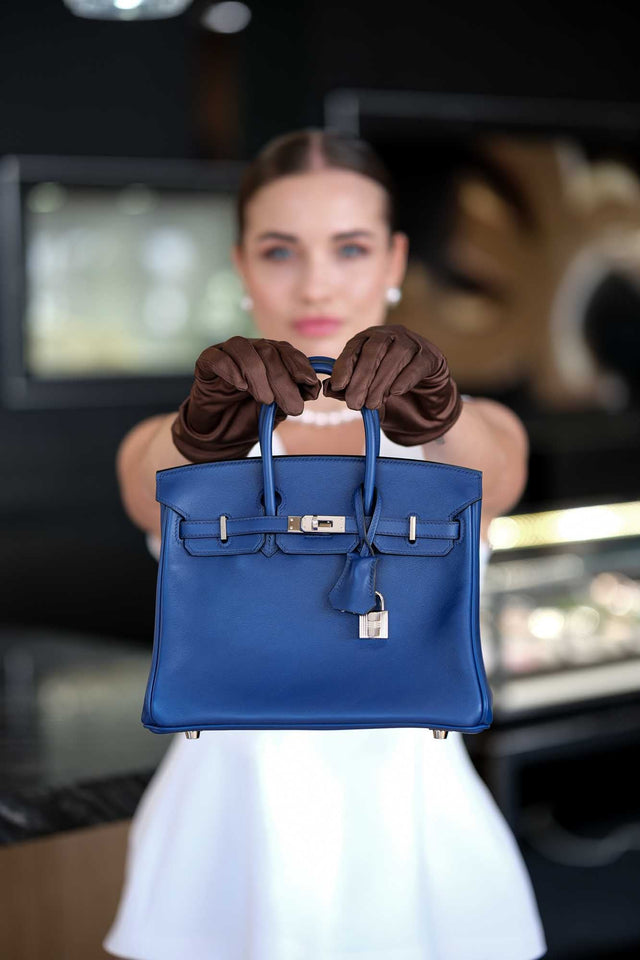 Hermes Birkin 25 Bleu Saphir Swift Palladium Hardware