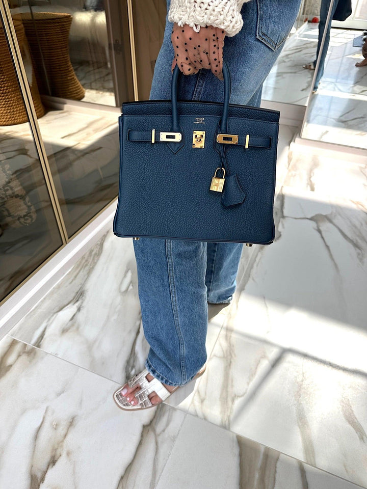 Hermes Birkin 25 Bleu de Prusse Togo Gold Hardware