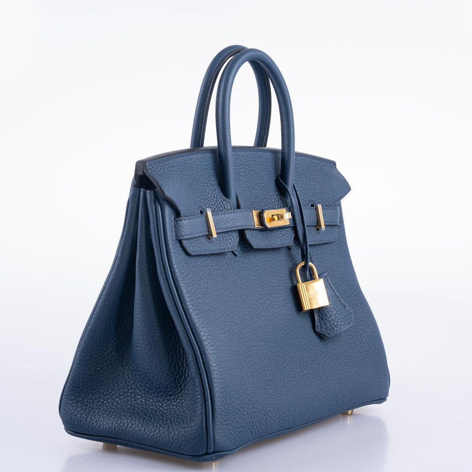 Hermes Birkin 25 Bleu de Prusse Togo Gold Hardware