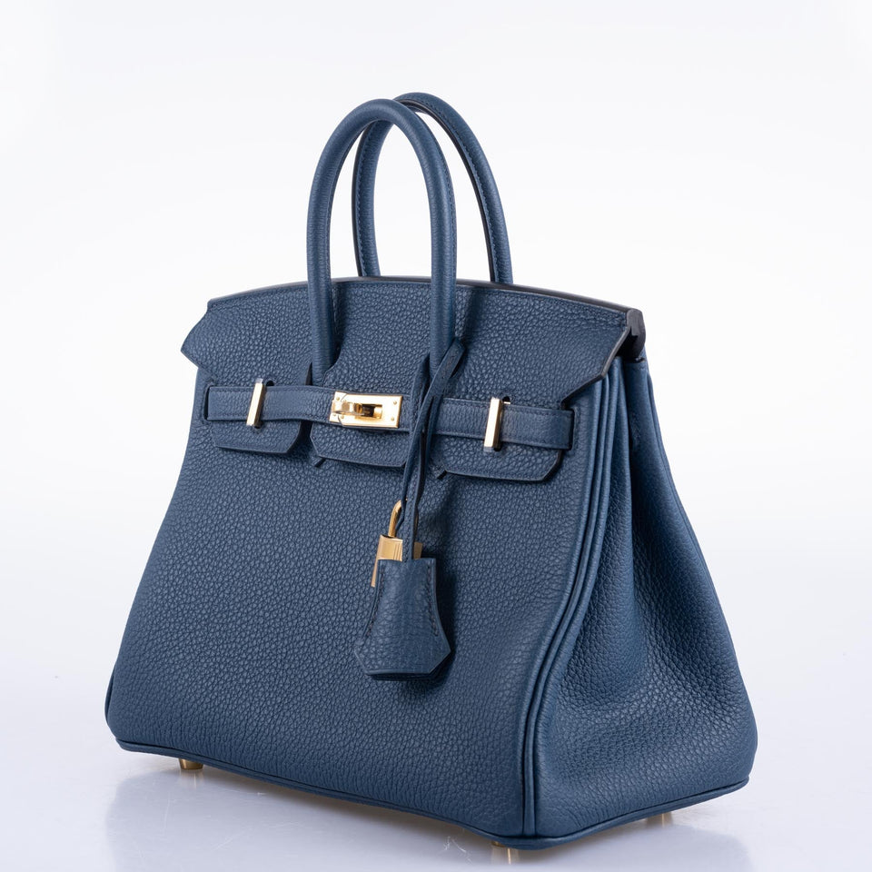 Hermes Birkin 25 Bleu de Prusse Togo Gold Hardware