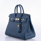 Hermes Birkin 25 Bleu de Prusse Togo Gold Hardware