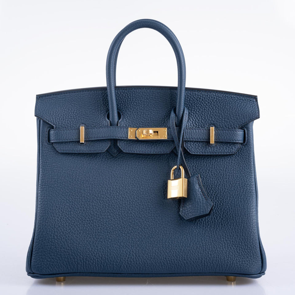 Hermes Birkin 25 Bleu de Prusse Togo Gold Hardware
