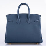 Hermes Birkin 25 Bleu de Prusse Togo Gold Hardware