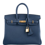 Hermes Birkin 25 Bleu de Prusse Togo Gold Hardware