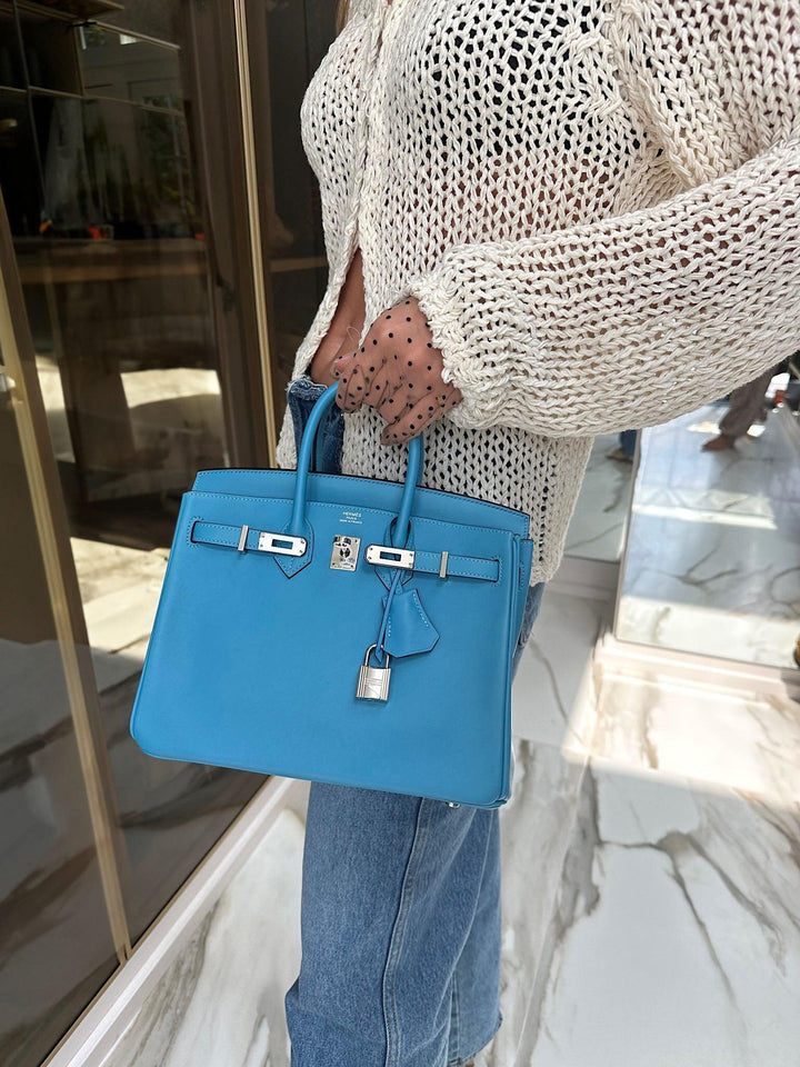 Hermes Birkin 25 Bleu du Nord Swift Palladium Hardware