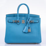 Hermes Birkin 25 Bleu du Nord Swift Palladium Hardware