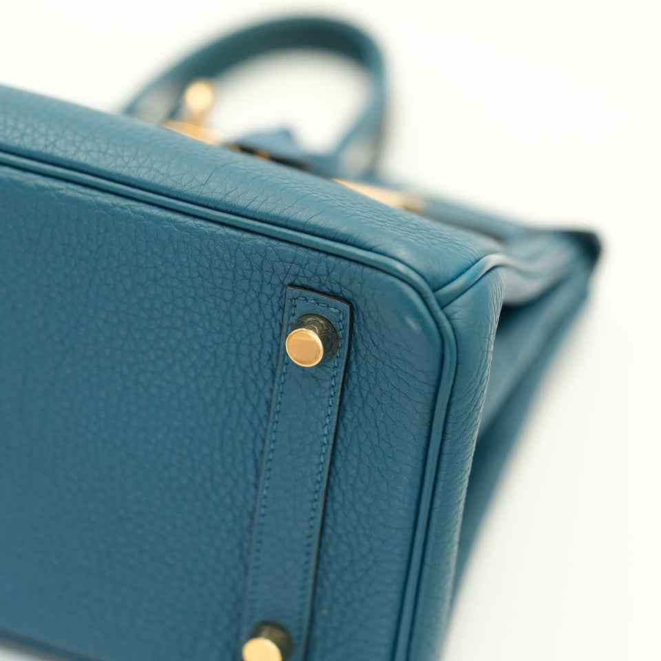 Hermes Birkin 25 Blue Cobalt Togo Gold Hardware