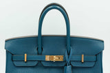 Hermes Birkin 25 Blue Cobalt Togo Gold Hardware