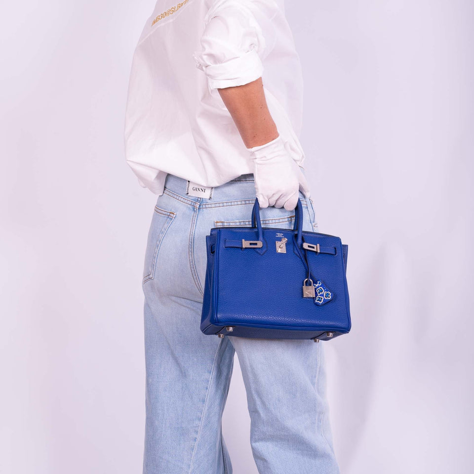 Hermes Birkin 25 Blue Electric Togo Palladium Hardware