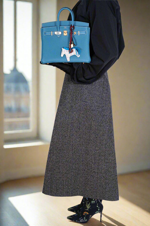 Hermes Birkin 25 Blue Jean Togo Gold Hardware