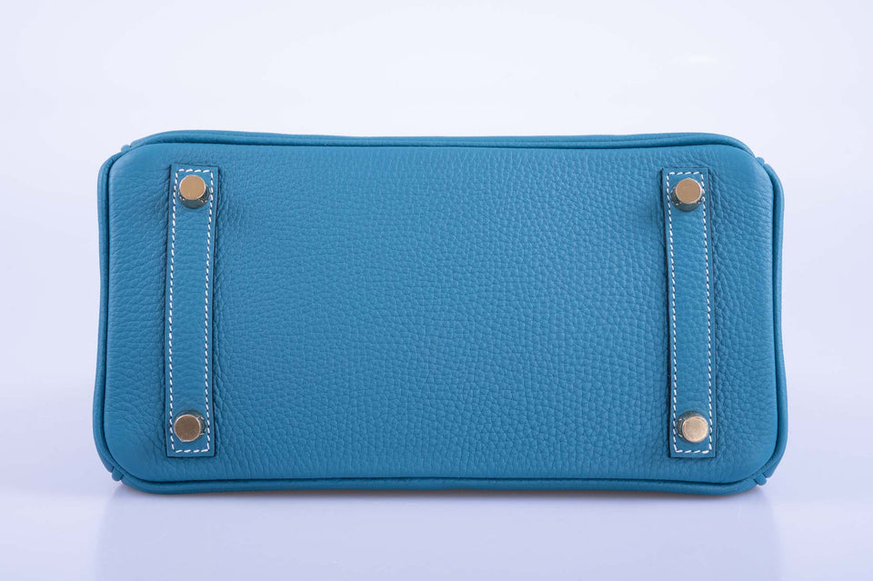 Hermes Birkin 25 Blue Jean Togo Gold Hardware