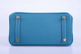 Hermes Birkin 25 Blue Jean Togo Gold Hardware
