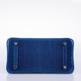 Hermes Birkin 25 Blue Sapphire Niloticus Lizard Palladium Hardware
