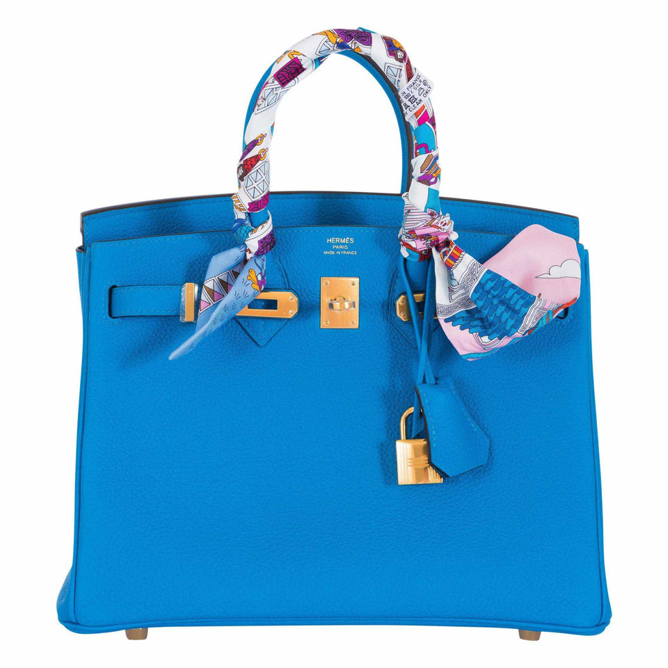Hermes Birkin 25 Blue Zanzibar Togo Gold Hardware