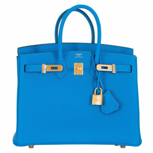 Hermes Birkin 25 Blue Zanzibar Togo Gold Hardware