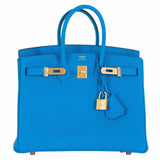 Hermes Birkin 25 Blue Zanzibar Togo Gold Hardware
