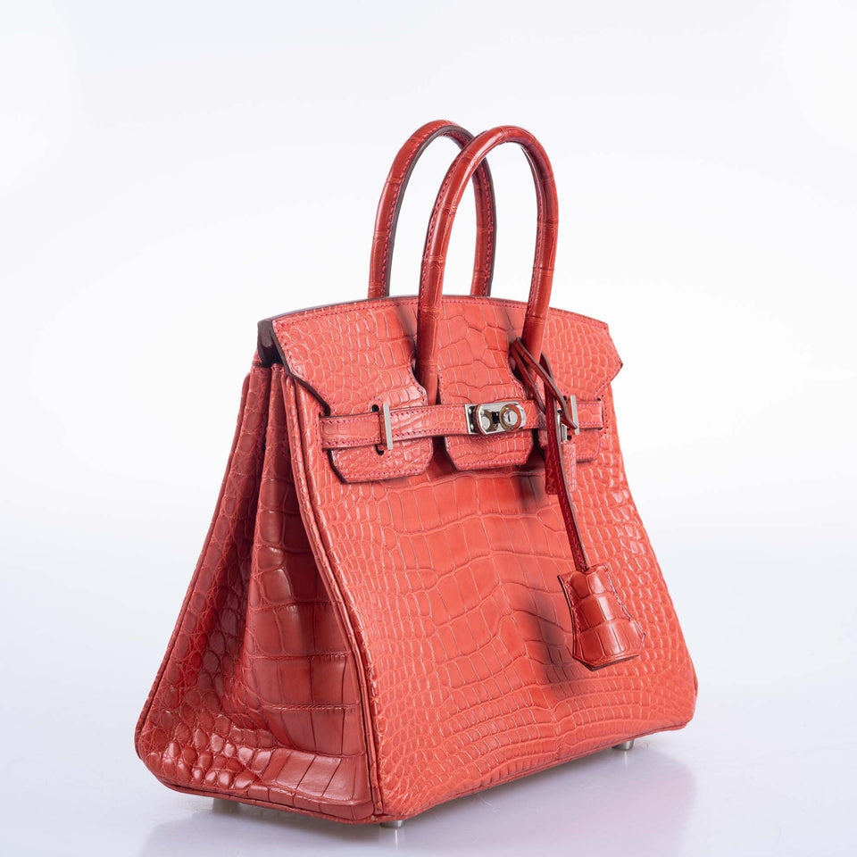 Hermes Birkin 25 Bougainville Matte Alligator Palladium Hardware
