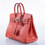 Hermes Birkin 25 Bougainville Matte Alligator Palladium Hardware