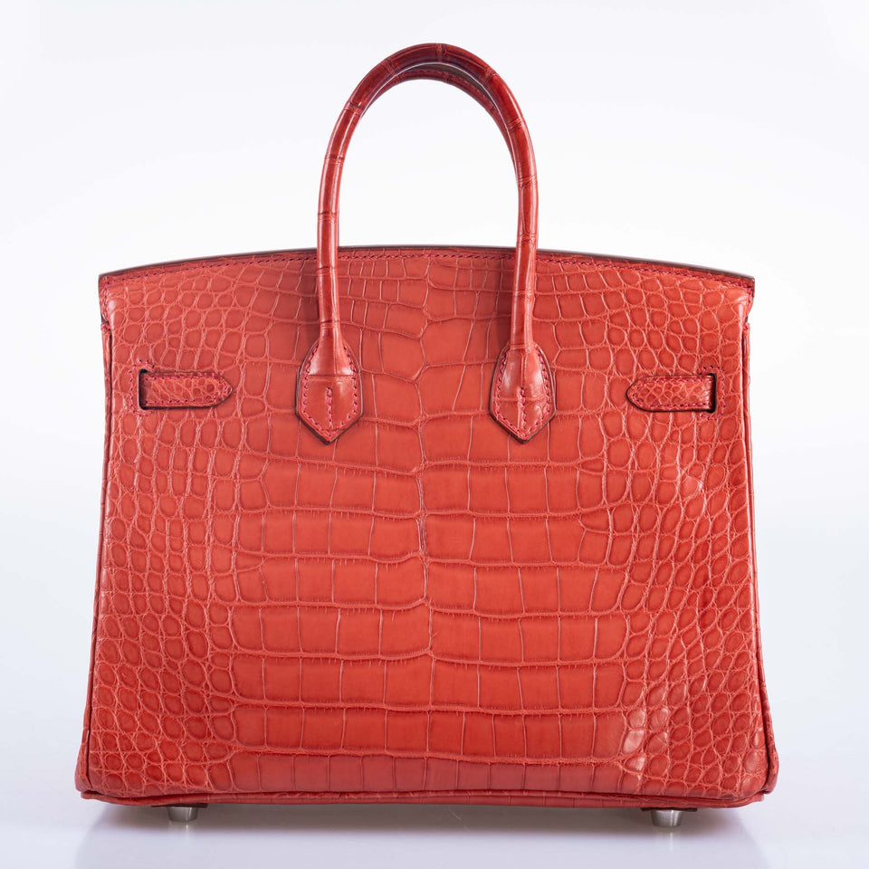 Hermes Birkin 25 Bougainville Matte Alligator Palladium Hardware