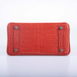 Hermes Birkin 25 Bougainville Matte Alligator Palladium Hardware