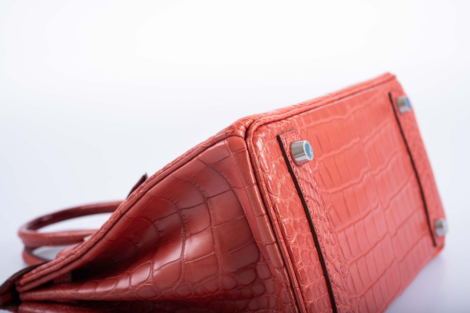 Hermes Birkin 25 Bougainville Matte Alligator Palladium Hardware