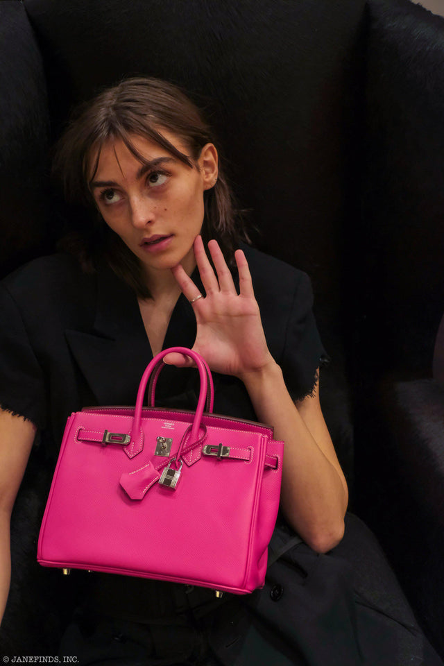 Hermes Birkin 25 Candy Collection Rose Tyrien Epsom Palladium Hardware - Q, Square