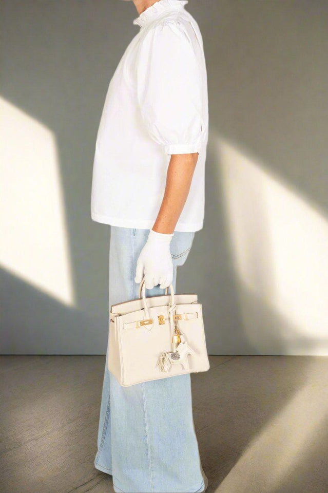 Hermes Birkin 25 Craie Togo Gold Hardware