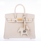 Hermes Birkin 25 Craie Togo Gold Hardware