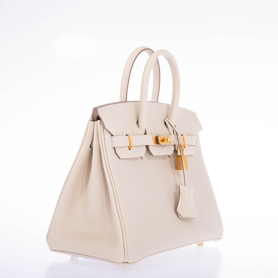 Hermes Birkin 25 Craie Togo Gold Hardware