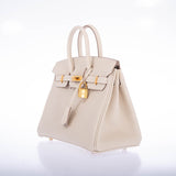 Hermes Birkin 25 Craie Togo Gold Hardware