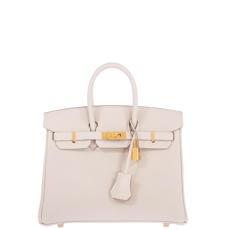 Hermes Birkin 25 Craie Togo Gold Hardware