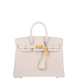 Hermes Birkin 25 Craie Togo Gold Hardware