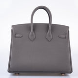 Hermes Birkin 25 Etain Togo with Rose Gold Hardware